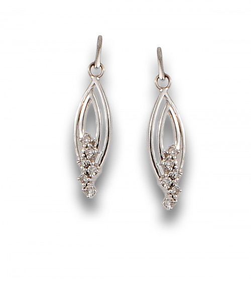 PENDIENTES DE BRILLANTES Y ORO BLANCO