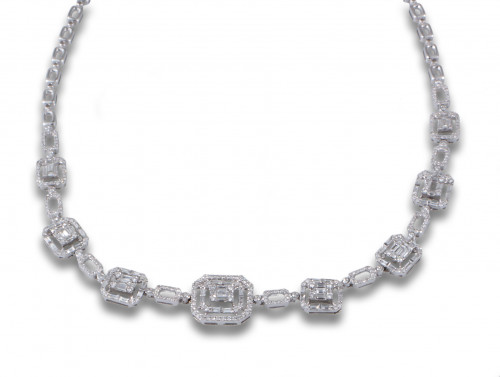 GARGANTILLA BRILLANTES Y ORO BLANCO