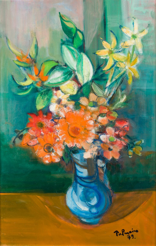 JOSÉ  PALMEIRO, "Flores", 1979, Óleo sobre lienzo