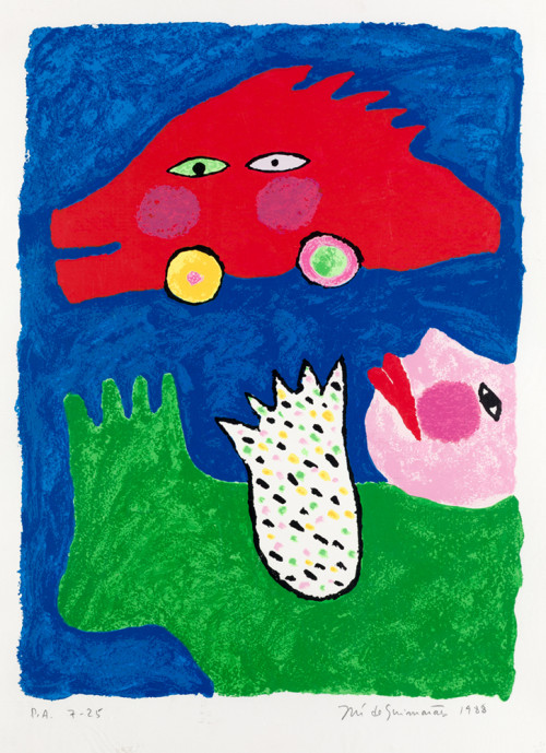 JOSE DE GUIMARÃES, "Sin título", 1988, Litografia sobre pap