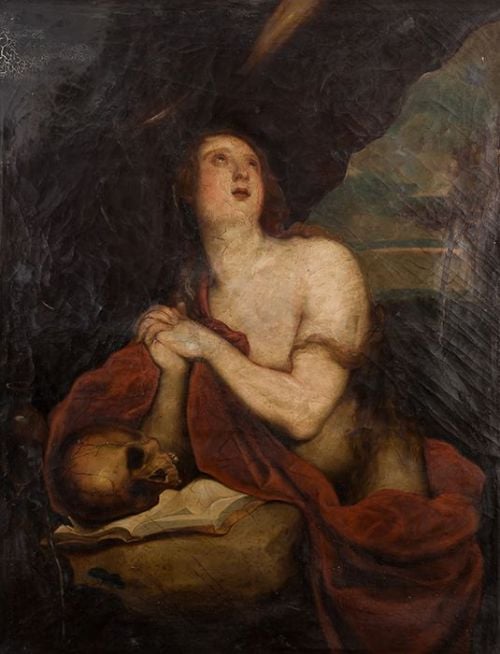  ESCUELA FLAMENCA S.XVII, "Magdalena", Óleo sobre lienzo.