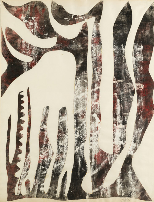 MANUEL  ÁNGELES ORTIZ, "Sin título", Técnica mixta y collag