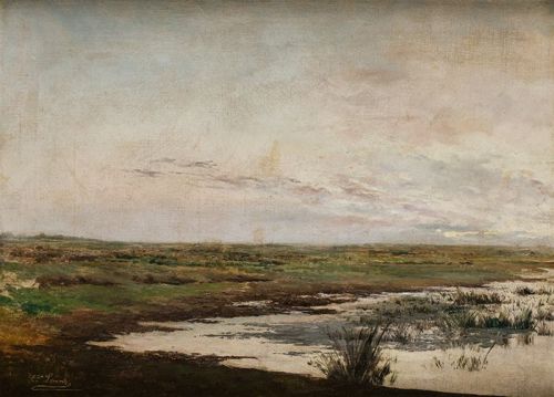 ATRIBUIDO A CASIMIRO SAINZ Y SAINZ, "Paisaje", Óleo sobre l