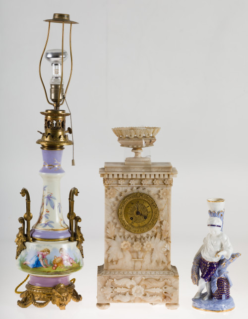 Reloj de alabastro Carlos X, Francia, S.XIX