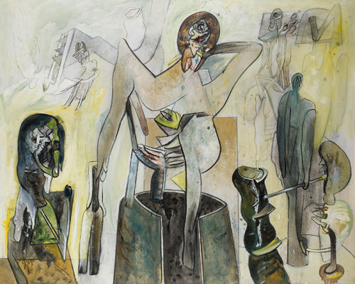 ALFONSO GÓMEZ BONIFACIO, "Deseos dorados”, 1991, Óleo sobre