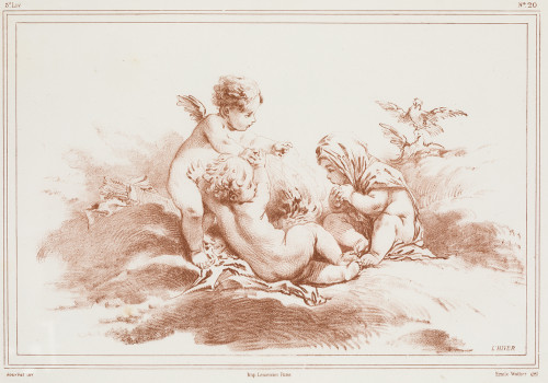 ÉMILE-CHARLES   WATTIER, "Las cuatro estaciones", c. 1840