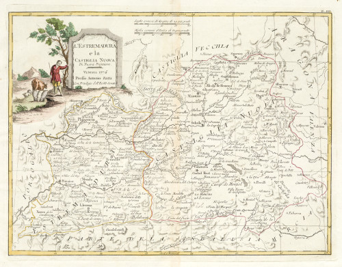 ANTONIO ZATTA 1775/1797, "Mapa de Extremadura y Castilla la