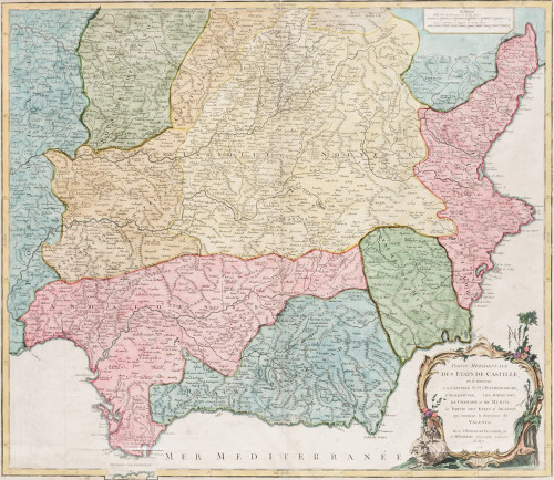 GILLES ROBERT DE VAUGONDY, "Mapa de Castilla la Nueva", Gra