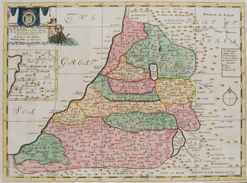 "Mapa de Tierra Santa con las doce Tribus de Israel"
