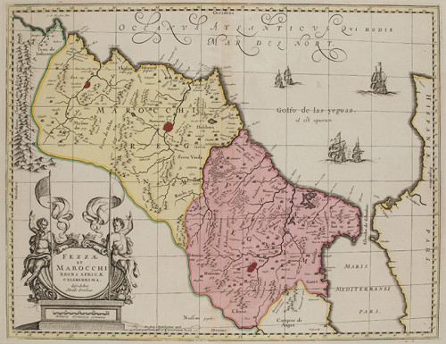 ABRAHAM ORTELIUS, "Mapa de Marruecos", Grabado al cobre