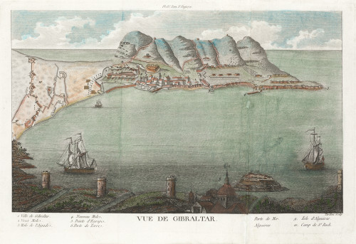 JAQUES NICOLAS TARDEU, "Vista de Gibraltar y Bahía de Algec