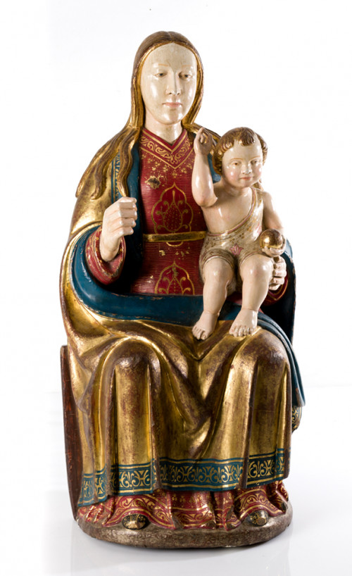 "Virgen con Niño" Madera tallada