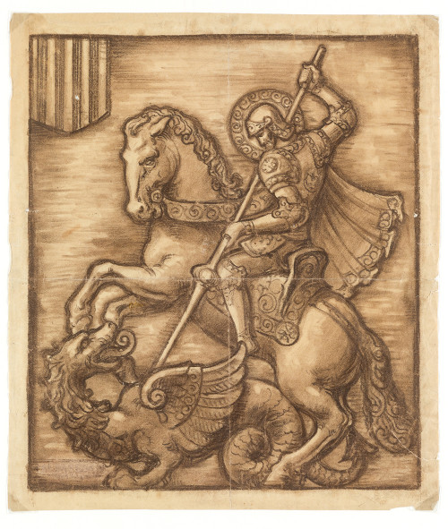 ANÓNIMO Fin S.XIX - Pps. S.XX, "San Jorge y el dragón", Car