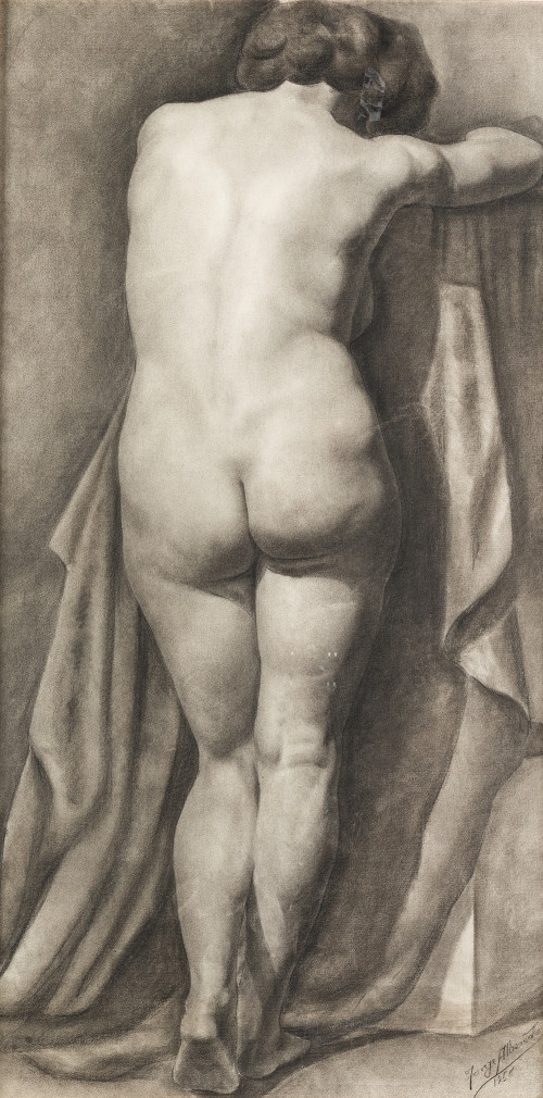 JORGE ALBAREDA S.XX, "Desnudo femenino de espaldas", 1956, 