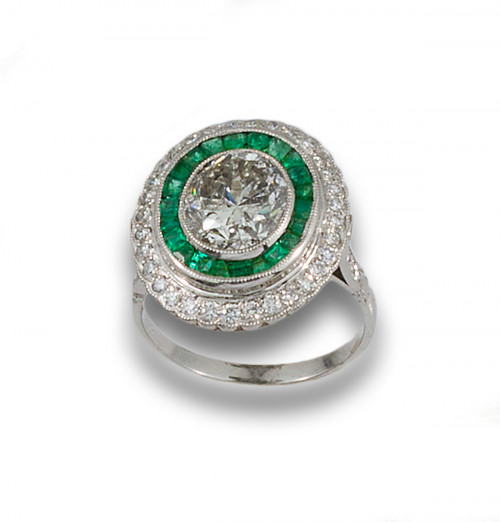 SORTIJA OJO PERDIZ 2,80 CT Y ESME, PLATINO