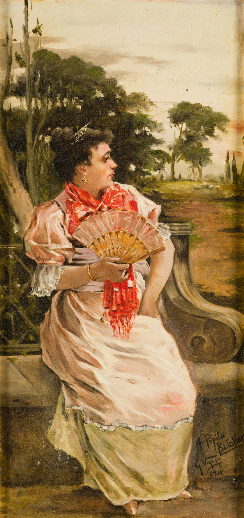 -Dama-con-abanico-en-el-jardin-1911