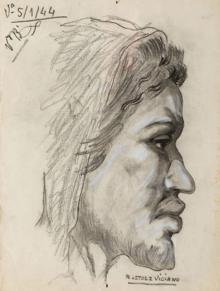 RAMON-STOLZ-VICIANO-Valencia-1903-1958-Estudio-para-la-cabeza-de-un-africano-1944-32-x-23-cm.