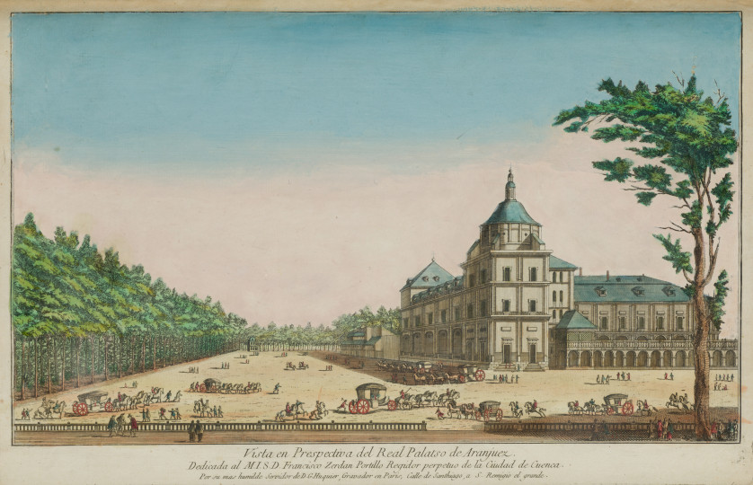JACQUES-GABRIEL-HUQUIER-Paris-Francia-1725-1805-Vistas-de-Granada-Sevilla-Aranjuez-y-Londres-Manchas-24-x-38-cm-c-u-