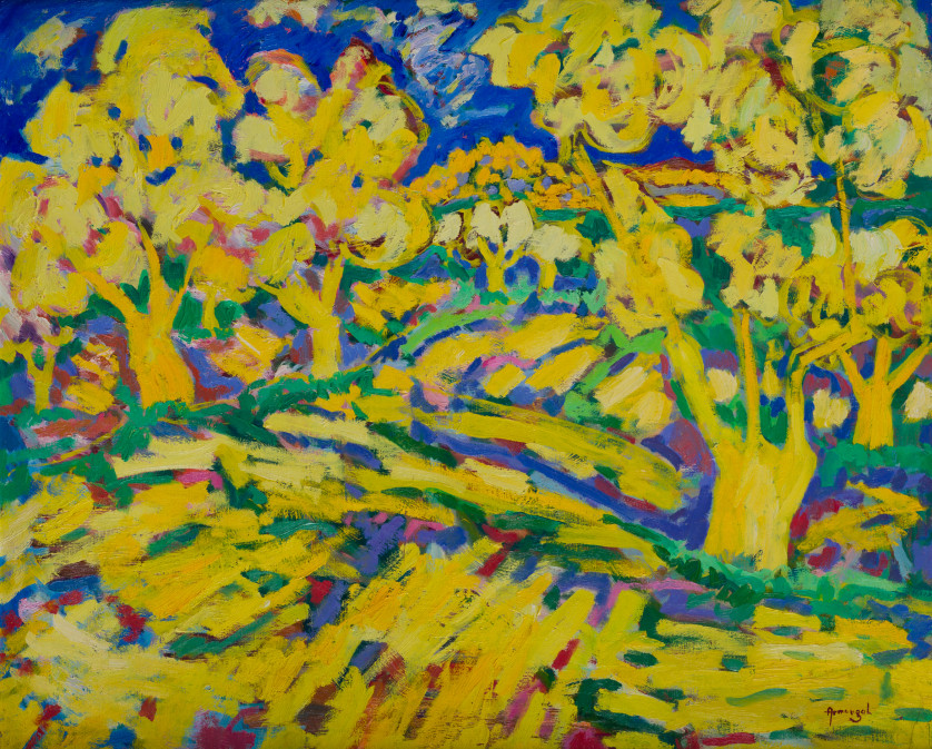 JOSE-MARIA-ARMENGOL-FARRE-Lerida-1954-Paisaje-en-amarillos-73-x-60-cm