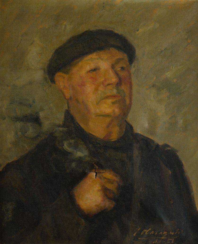JESUS DE OLASAGASTI, Retrato de hombre vasco, 1951, Óleo sobre lienzo