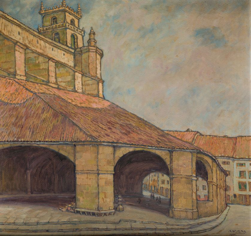 ALFONSO-W.-SENA-San-Sebastian-Fin.-S.XIX-PPOS.XX-Basilica-de-Santa-Maria-de-Uribarri-en-Durango-1936-53-x-56-cm