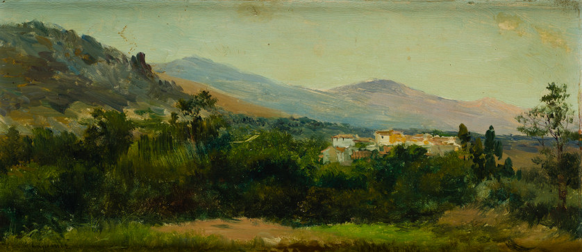 JOSE-LUPIANEZ-Y-CARRASCO-Malaga-1864-Madrid-1938-Paisaje-17-x-38-cm.
