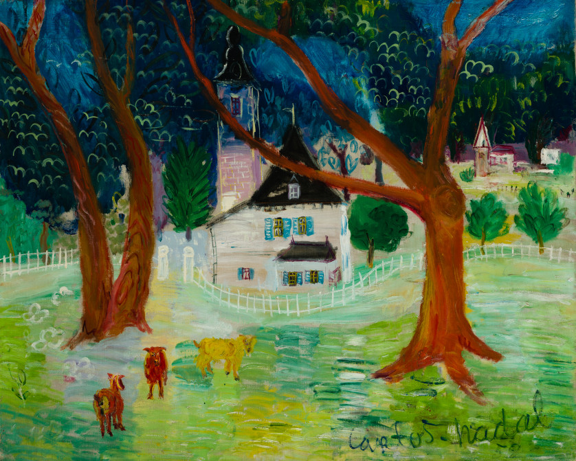CARLOS-NADAL-Paris-1917-1998-Iglesia-en-el-parque-1952-81-x-100-cm-