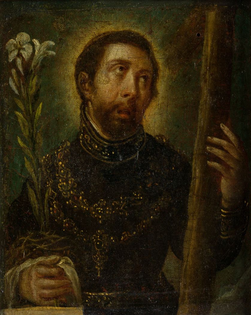 ANTONIO-VILADOMAT-Barcelona-1678-1755-San-Buenaventura-San-Cayetano-San-Antonio-Abad-y-San-Rafael-15-x-12-cm-c-u