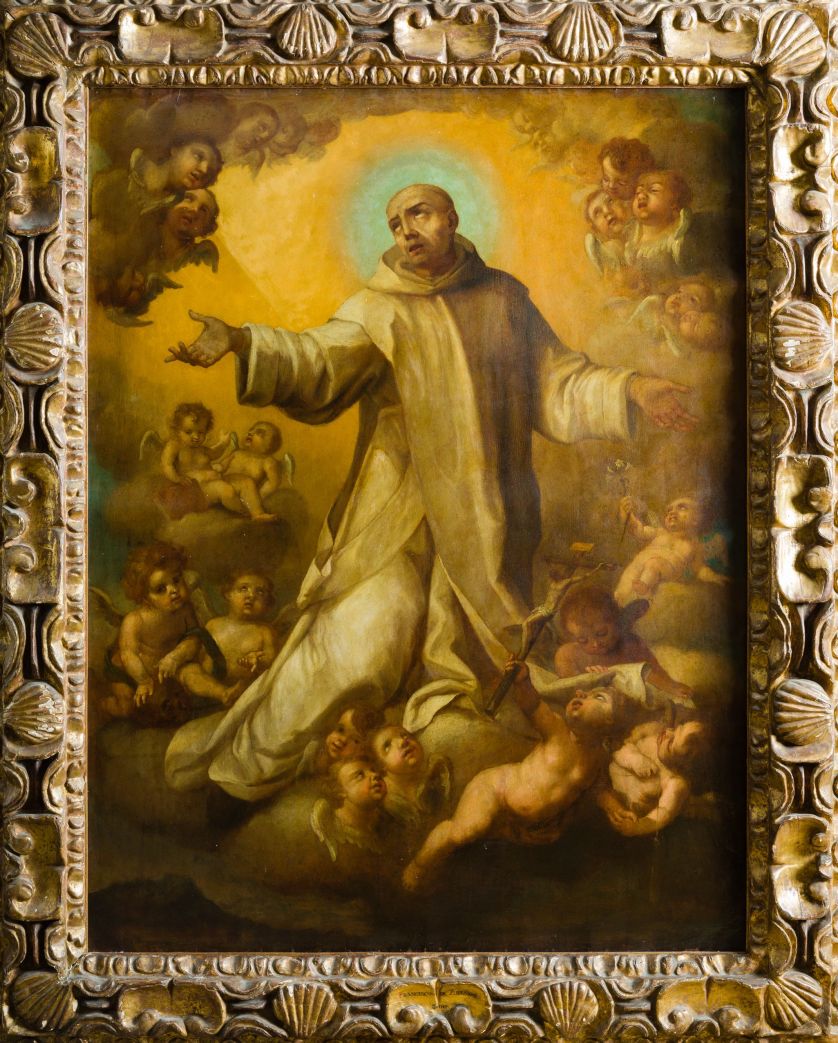 ESCUELA-SEVILLANA-Ppios.-S.-XVIII-Glorificacion-de-san-Bernardo-130-x-100-cm.-