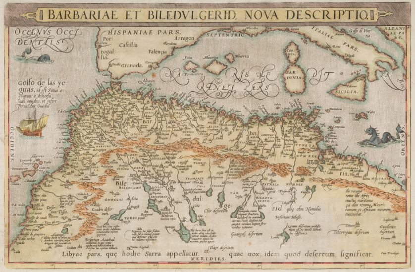 ABRAHAM-ORTELIUS-Amberes-1527-1598-Barbariae-et-Biledulgerid-Nova-Descriptio-43-x-58-cm