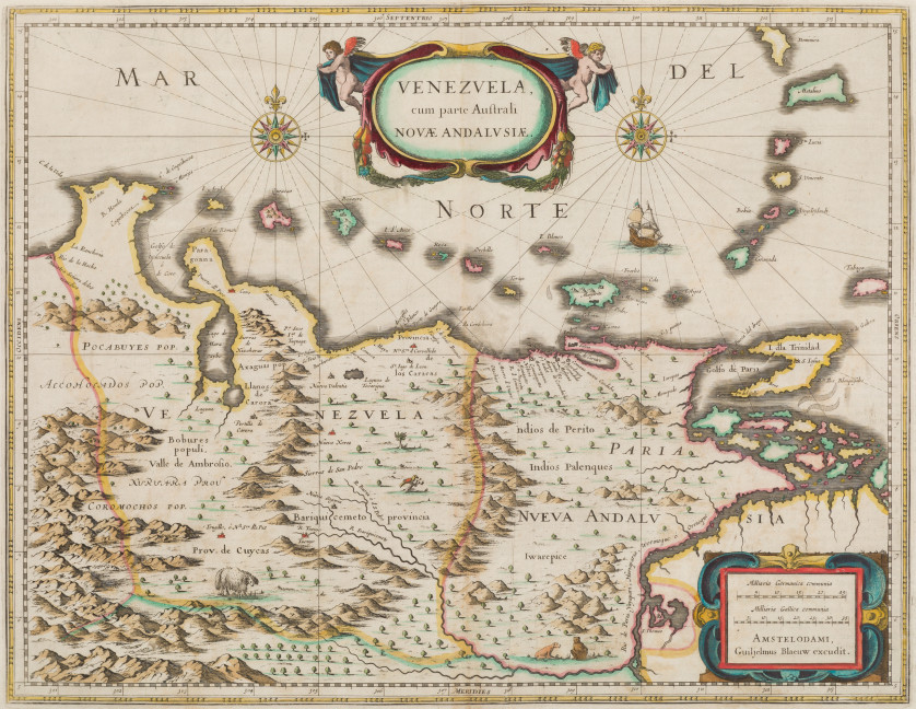WILLEM-JANSZOON-BLAEU-Alkmaar-1571-Amsterdam-1638-Venezuela-cum-parte-Australis-Novae-Andalusiae-48-x-64-5-cm