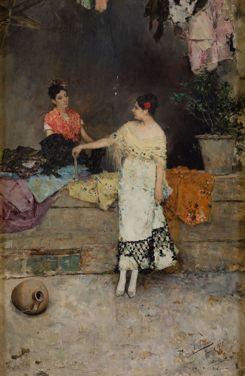 LUIS-JIMENEZ-ARANDA-Sevilla-1845-Pontoise-Francia-1928-Vendedora-de-panos-55-x-37-cm-