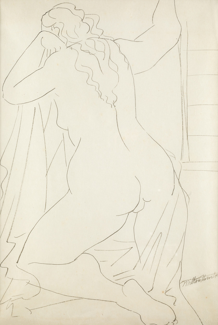 MILTON-HORN-Kiev-1906-Chicago-1995-Desnudo-femenino-1941-52-x-35-cm.